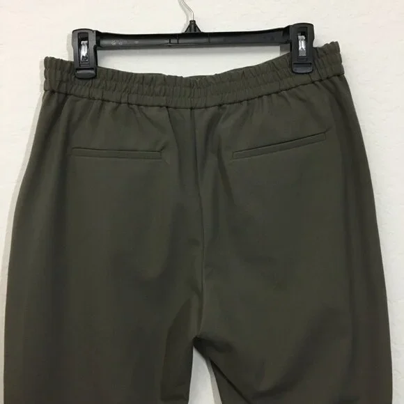 All Saints Size 6 Green Pleated Front Tapered Leg Pull On Stretch Trouser Pants - Picture 5 of 12